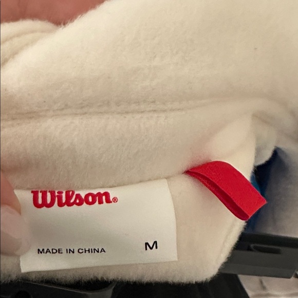 Wilson Varsity Jacket Cream Blue Red White USA Made Mens Size Medium - Picture 9 of 10